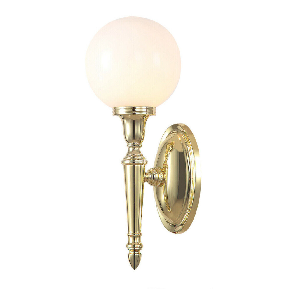 Loops Ip44 Wall Globe Shaped Glass Shade Led Included Polished Brass Led G9 3.5W Light