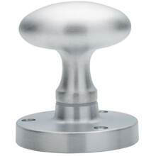 PAIR Large Oval Mortice Door Knob 61mm Diameter Satin Chrome Door Handle