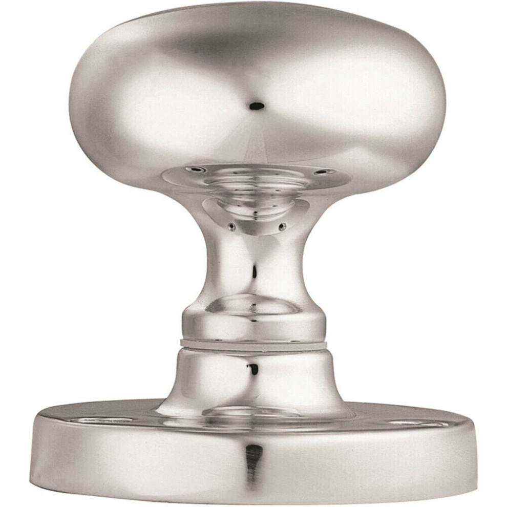 Pair Mushroom Mortice Door Knob 59Mm Dia Concealed Rose Polished Chrome 5056492581669