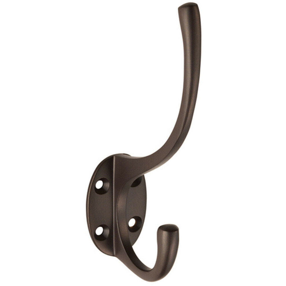 Loops Victorian Hat & Coat Hook On Oval Backplate 64Mm Projection Matt Bronze