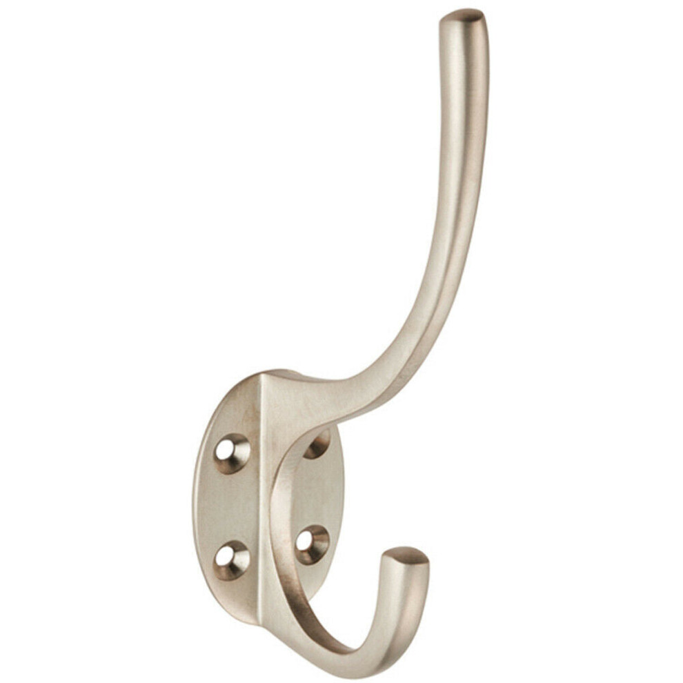 Loops Victorian Hat & Coat Hook On Oval Backplate 64Mm Projection Satin Nickel