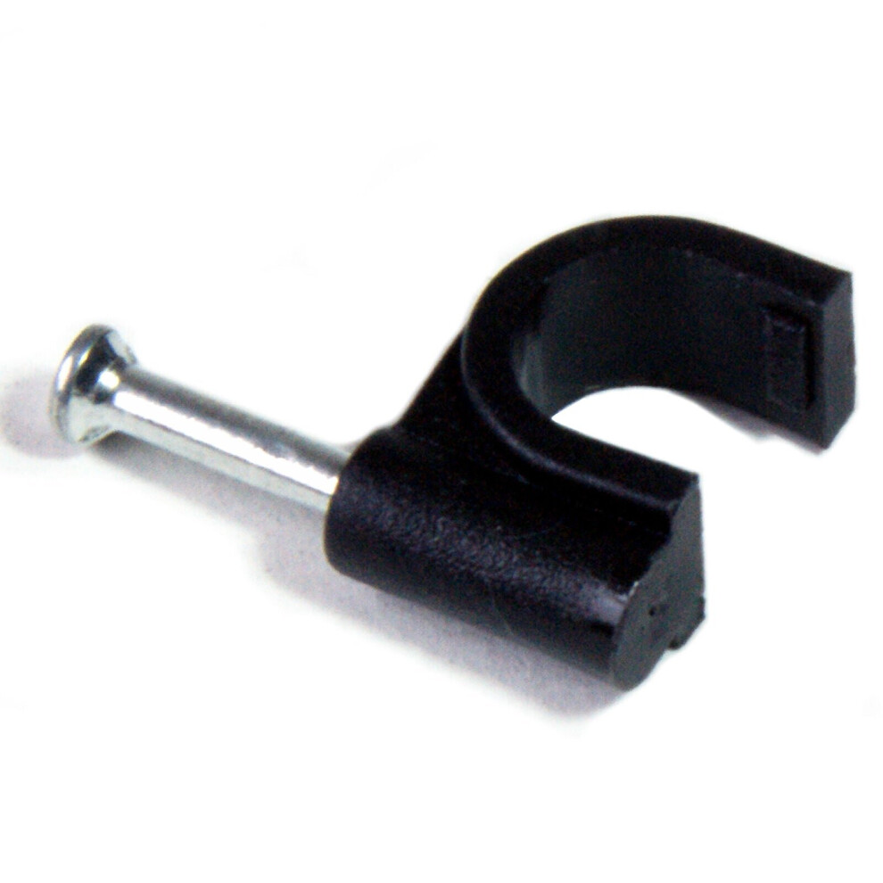 1000X 7Mm Black Round Cable Clips Coax Cat6 Sky Wall Mounts Aerial Brick Outdoor 5055538138355