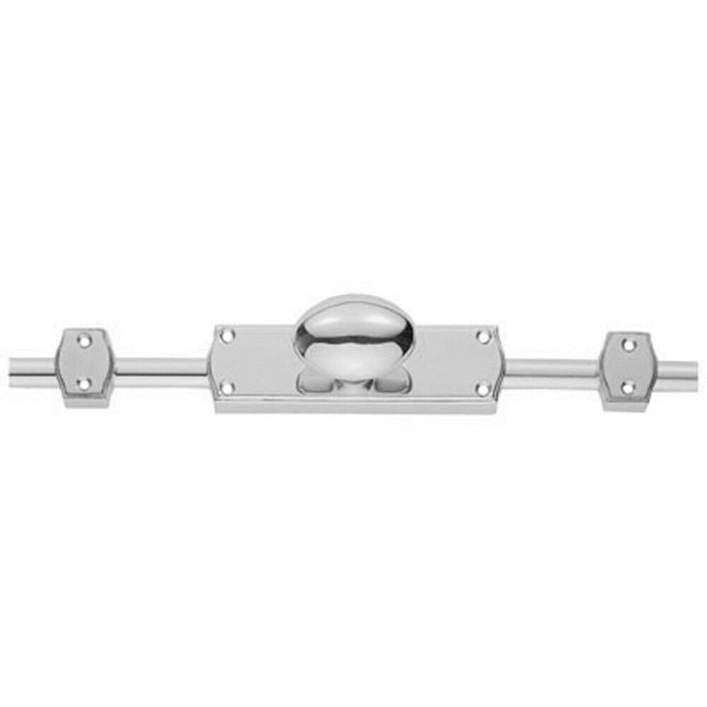 Loops Oval Knobbed Espagnolette Set 118 X 24.5Mm Fixing Centres Polished Chrome