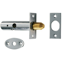 60mm Security Door Rack Bolt 32mm Fixing Centres Polished Chrome Door Latch