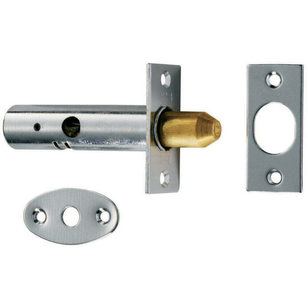 60Mm Security Door Rack Bolt 32Mm Fixing Centres Polished Chrome Door Latch 5056492564600