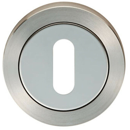 Loops Round Lock Profile Escutcheon 52mm Dia Concealed Fix Bright Satin Steel
