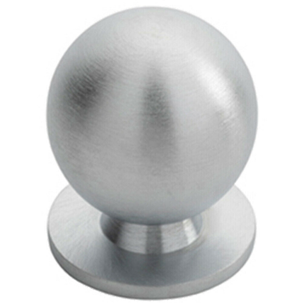 Loops Solid Ball Cupboard Door Knob 25Mm Diameter Satin Chrome Cabinet Handle