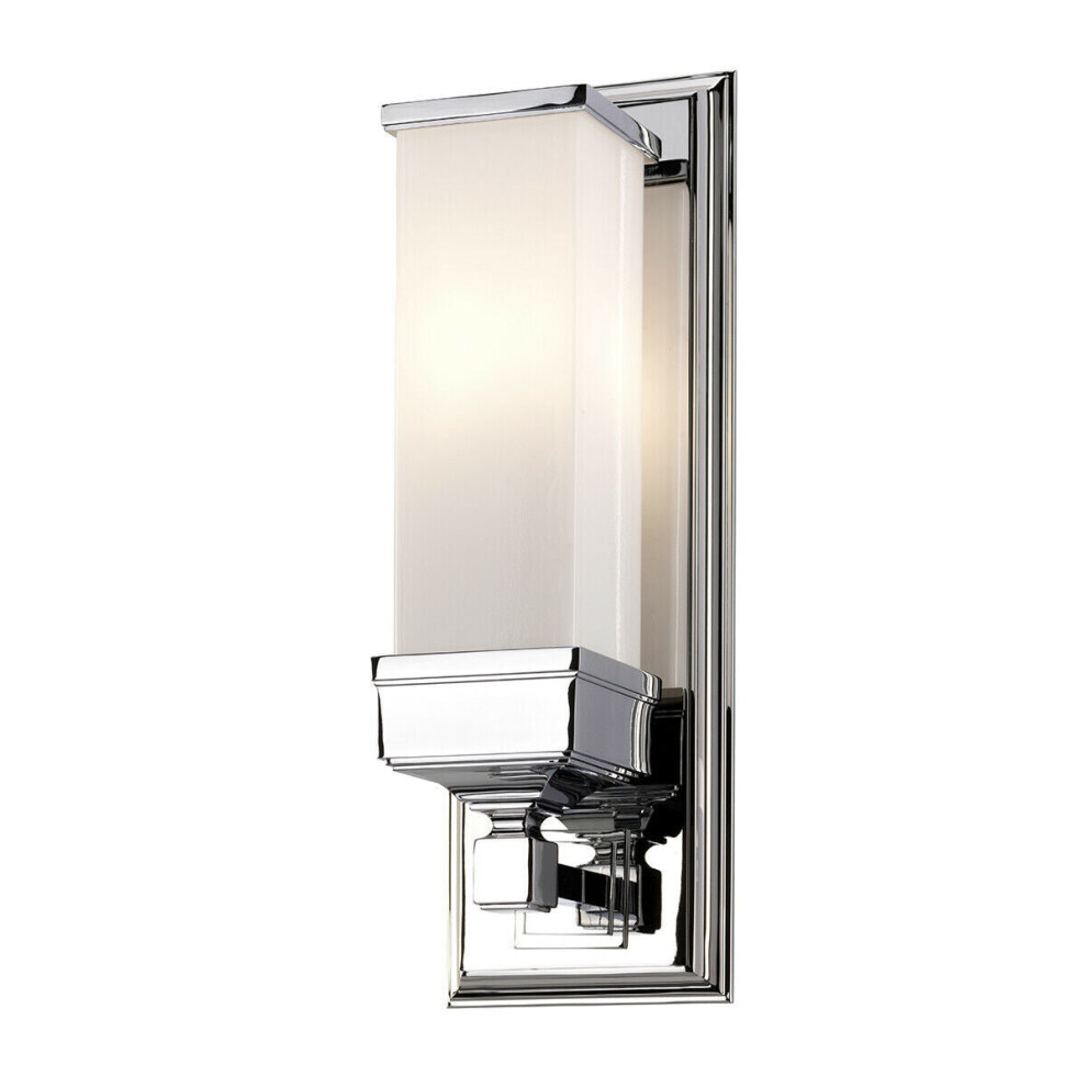 Loops Ip44 Wall Light Opaque Glass Bulb Included Polished Chrome Led G9 3.5W