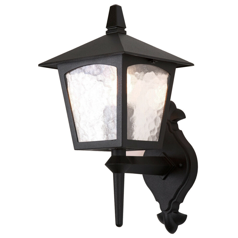 Loops Ip43 Wall Light Sconce Black Led E27 100W Bulb External D00213