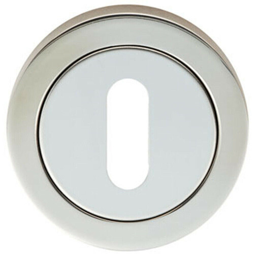 Loops Round Lock Profile Escutcheon 52mm Dia Concealed Fix Bright Steel