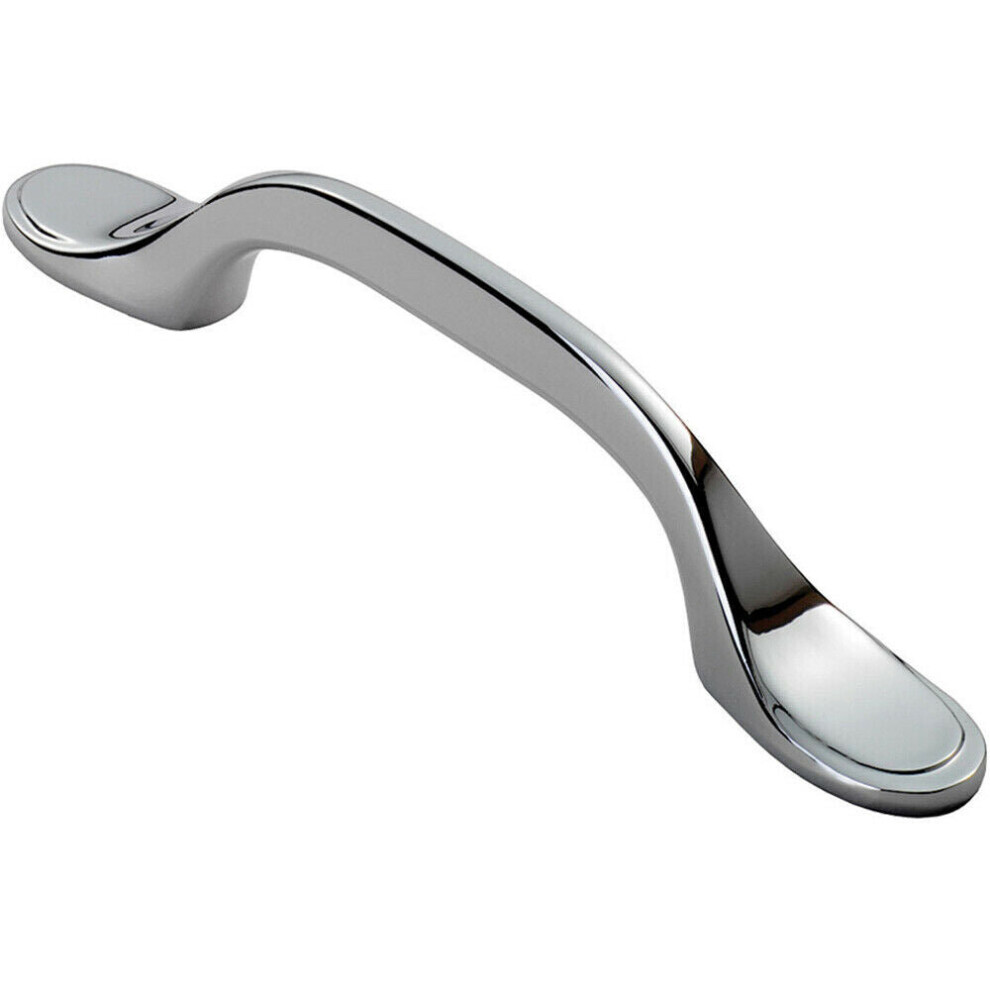 Loops 128Mm Shaker Style Cabinet Pull Handle 76Mm Fixing Centres Polished Chrome