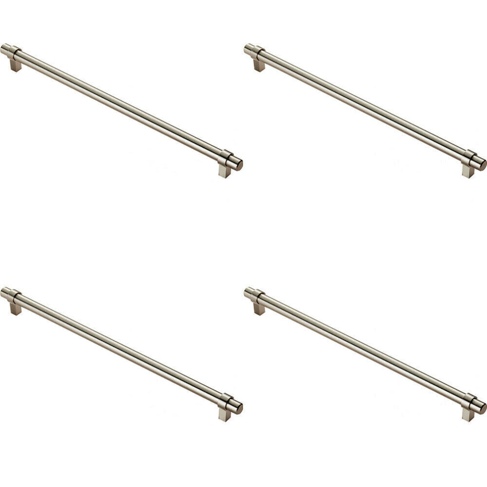 Loops 4X Round T Bar Cabinet Pull Handle 360 X 14Mm 320Mm Fixing Centres Satin Nickel