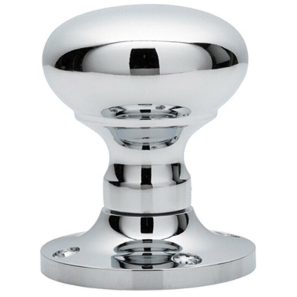 Pair Mushroom Mortice Door Knob Unsprung 52Mm Diameter Polished Chrome 5056492581959