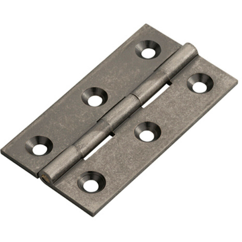 Pair 64 X 35 X 2Mm Cabinet Hinge Pewter Metal Small Cupboard Door 5056492565287