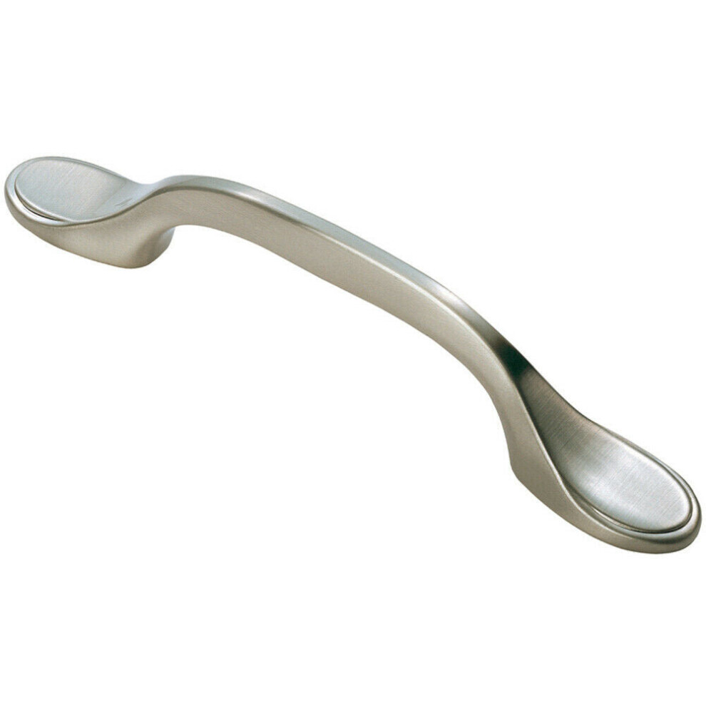 Loops 128Mm Shaker Style Cabinet Pull Handle 76Mm Fixing Centres Satin Nickel
