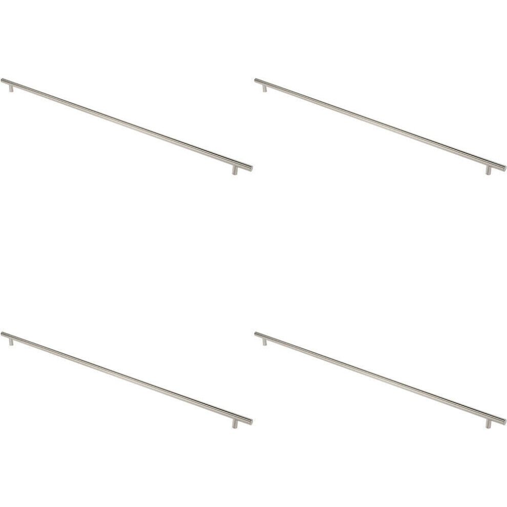 4X Straight T Bar Pull Handle 1800 X 30Mm 1630Mm Fixing Centres Satin Steel