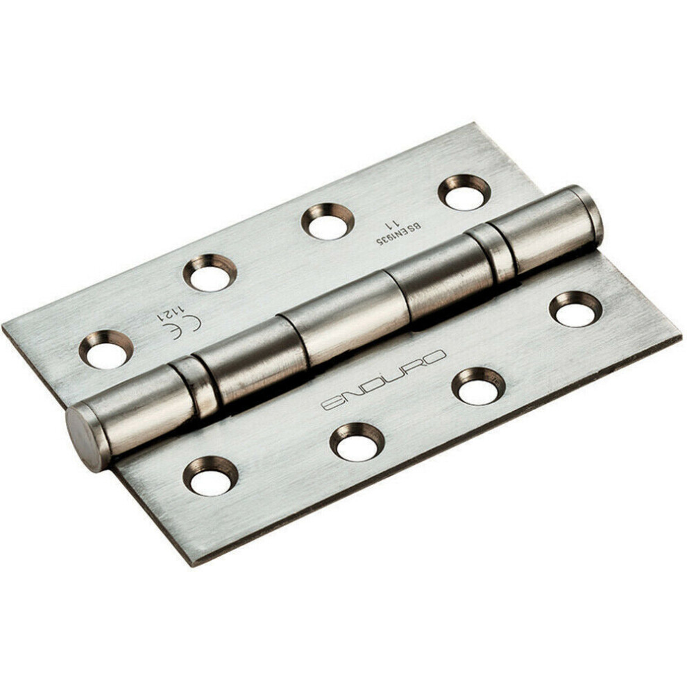 PAIR 102 x 68 x 2.2mm Ball Bearing Hinge Satin Steel Interior Door