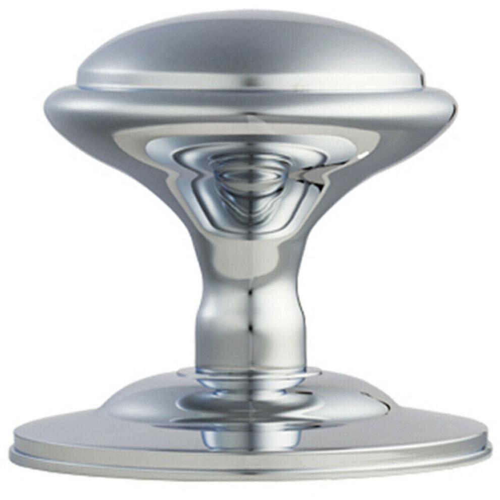 Round Victorian Centre Door Knob Polished Chrome 85Mm Rose Outdoor Handle 5056492581539