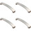 Loops 4x Flat Curved Bow Pull Handle 238 x 25mm 224mm Fixing Centres Satin Nickel 1