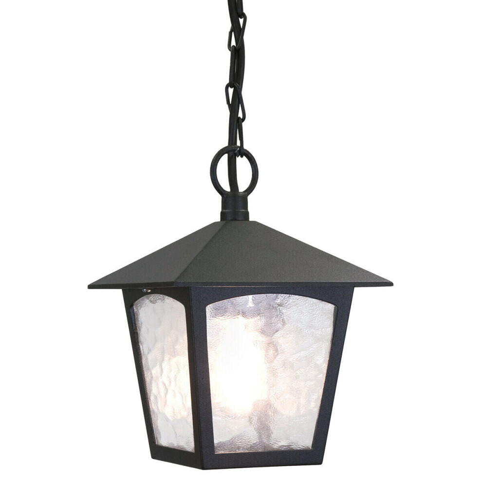 Loops Ip43 1 Bulb Chain Lantern Led E27 100W Bulb External D00215 Light/Black
