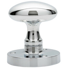 PAIR Large Oval Mortice Door Knob 61mm Diameter Polished Chrome Door Handle