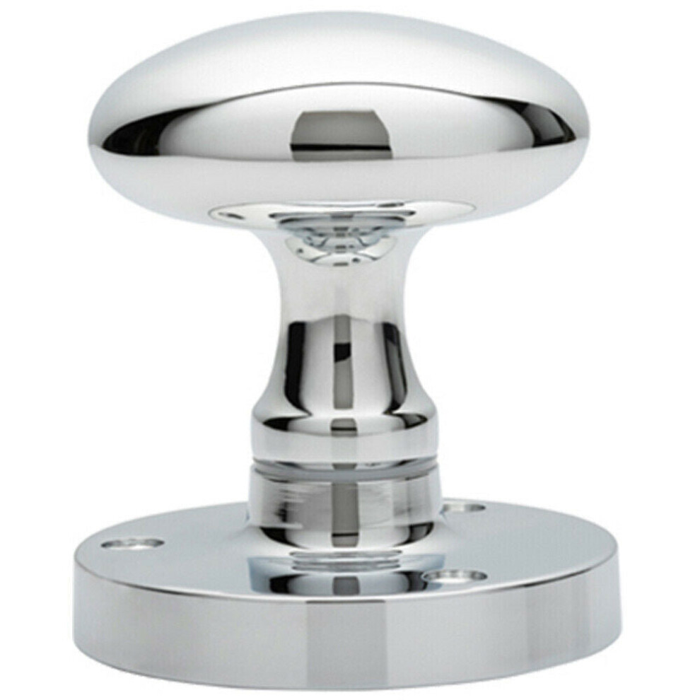 Loops Pair Large Oval Mortice Door Knob 61Mm Diameter Polished Chrome Door Handle