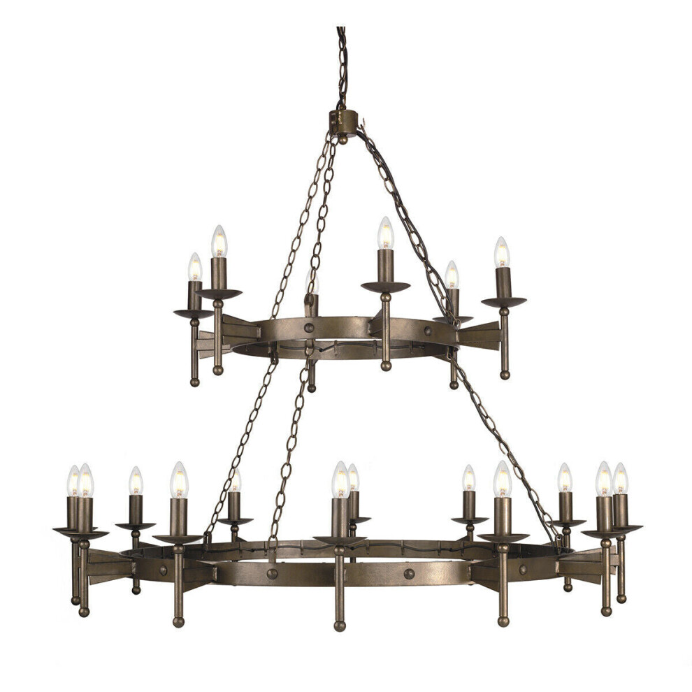 18 Bulb Chandelier Hanging Pendant LIght Old Bronze LED E14 60W Bulb