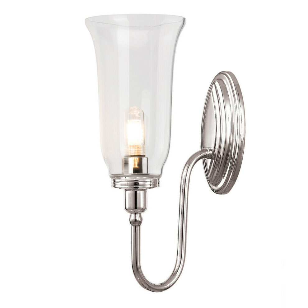 Loops Ip44 Tall Flute Style Glass Cup Highly Polished Nickel Led G9 3.5W