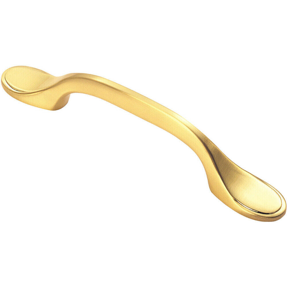 Loops 128Mm Shaker Style Cabinet Pull Handle 76Mm Fixing Centres Satin Brass