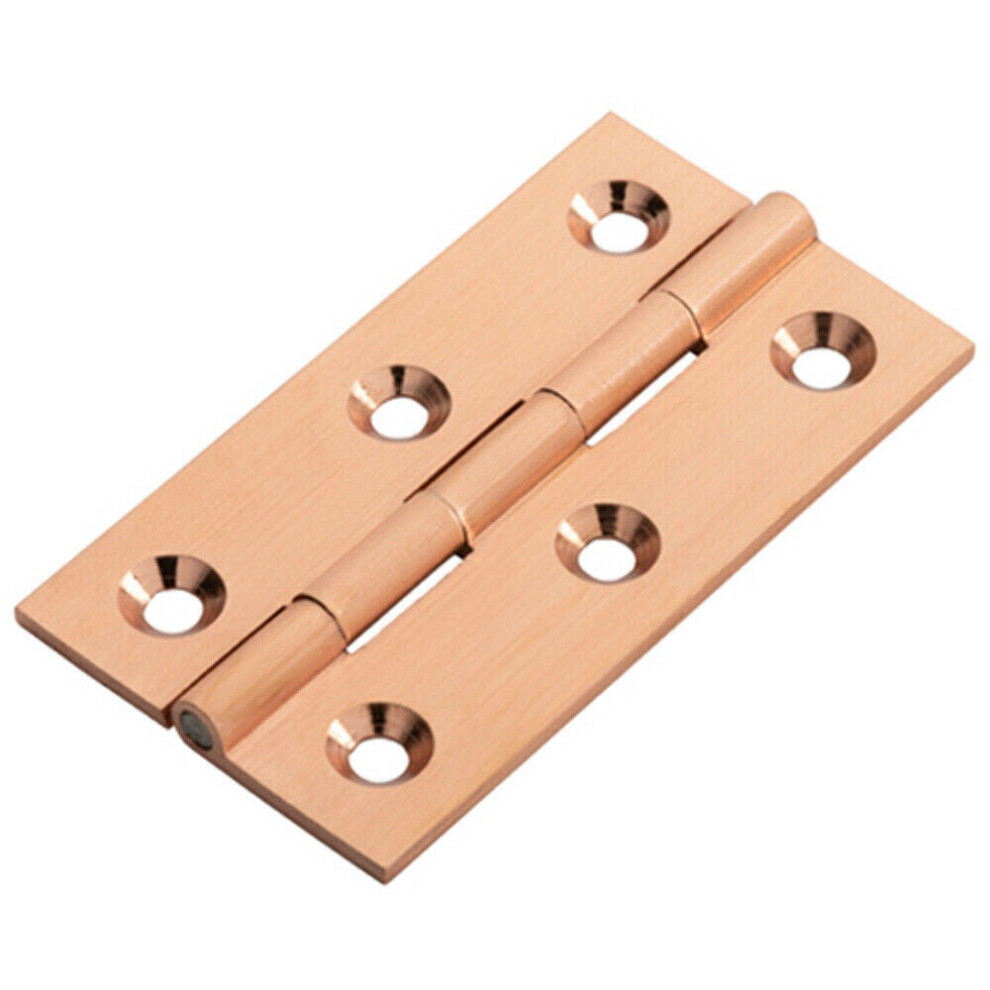 Pair 64 X 35 X 2Mm Cabinet Hinge Modern Satin Copper Cupboard Door 5056492565294