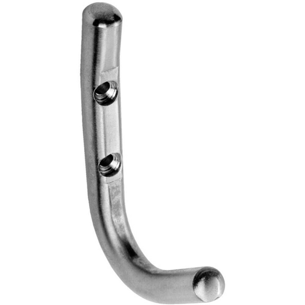 Loops Slimline One Piece Coat Hook 55Mm Projection Satin Stainless Steel