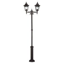 Outdoor IP44 2 Bulb Lamp Post Dual Tall Black LED E27 100W