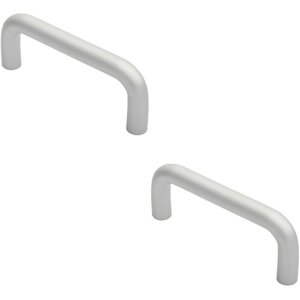 Loops 2X Rounded D Shaped Bar Handle 150Mm X 19Mm Diameter Satin Anodised Aluminium