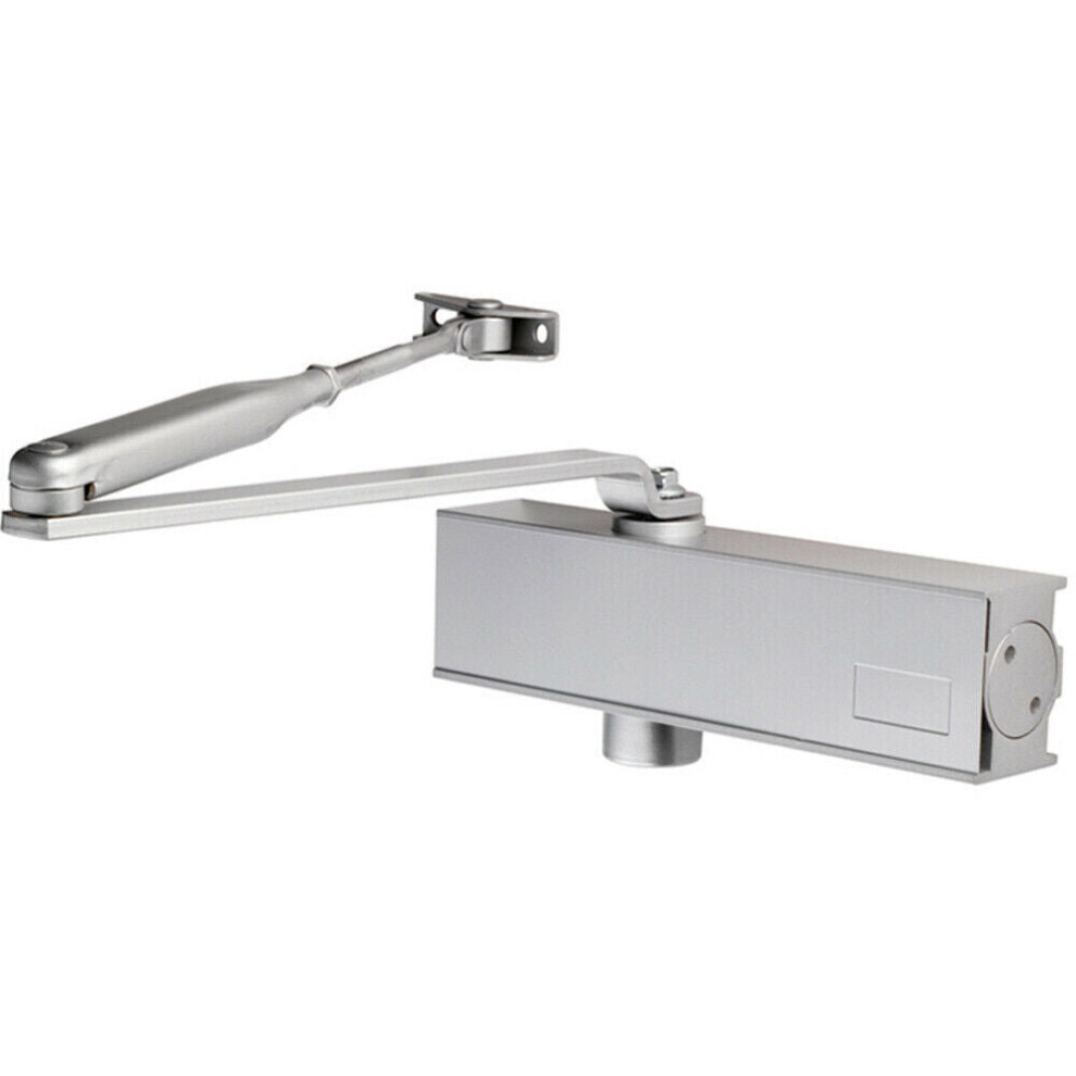 Medium Frequency Overhead Door Closer Variable Power Size 2 4 Silver