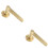 Loops 2x PAIR Straight Rounded Handle on Round Rose Concealed Fix Satin Brass 1