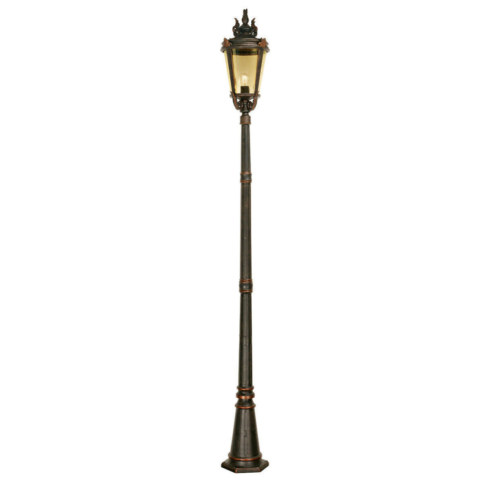 Loops Outdoor Ip44 1 Bulb Lamp Post Weathered Led E27 150W Bronze