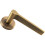 Loops PAIR Straight Rounded Handle on Round Rose Concealed Fix Antique Brass 1