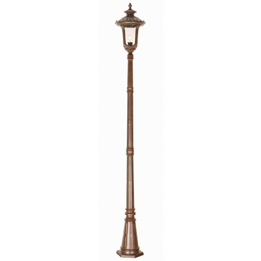 Loops Outdoor Ip44 1 Bulb Lamp Post Rusty Patina Led E27 100W Bronze