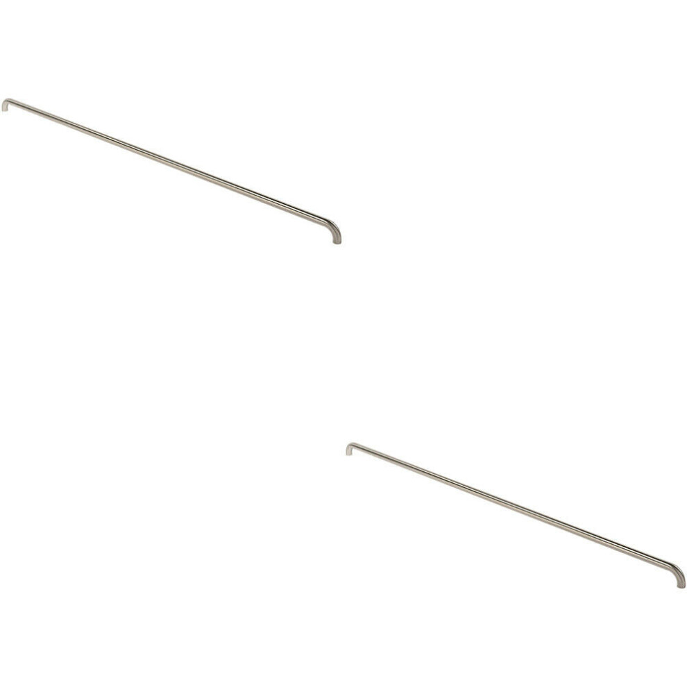 Loops 2X Round D Bar Pull Handle 1830 X 30Mm 1800Mm Fixing Centres Satin Steel