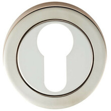 Round Euro Profile Escutcheon 52mm Dia Concealed Fix Bright Steel