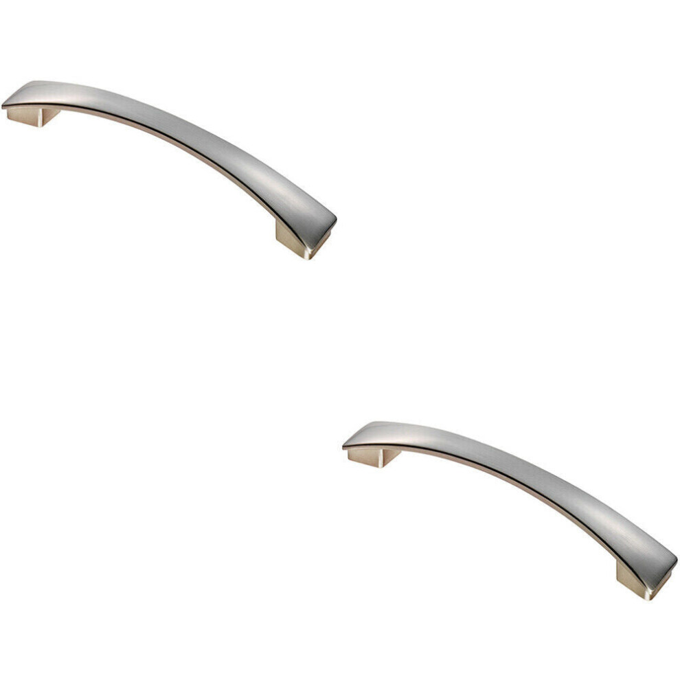 Loops 2X Curved Bow Pull Handle 183 X 26Mm 160Mm Fixing Centres Satin Nickel