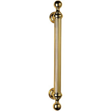 Ornate Pull Handle with Reeded Grip 353mm Fixing Centres Polished Brass
