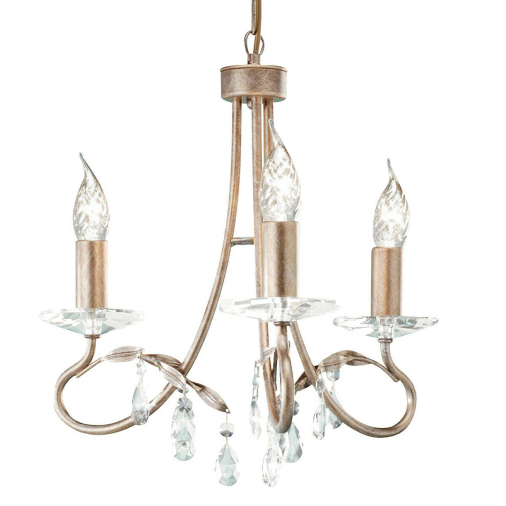 3 Bulb Chandelier Hanging Pendant LIght Silver/Gold LED E14 60W Bulb