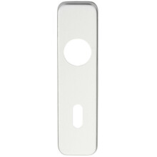 PAIR Door Handle Lock Backplate for Safety Levers 154 x 40mm Satin Aluminium