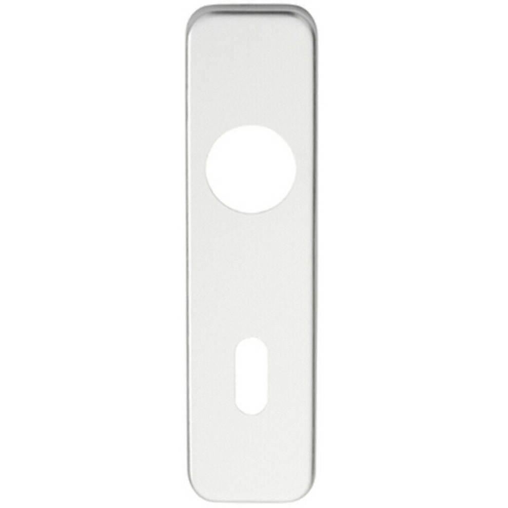 PAIR Door Handle Lock Backplate for Safety Levers 154 x 40mm Satin Aluminium