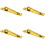 Loops 4x Curved Left Handed Door Pull Handle Engraved with 'Pull' Polished Brass 1