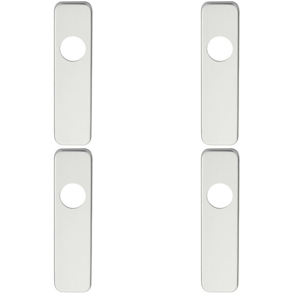 4x PAIR Door Handle Latch Plate for Safety Levers 154 x 40mm Satin Aluminium