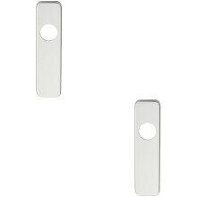 2x PAIR Door Handle Latch Plate for Safety Levers 154 x 40mm Satin Aluminium
