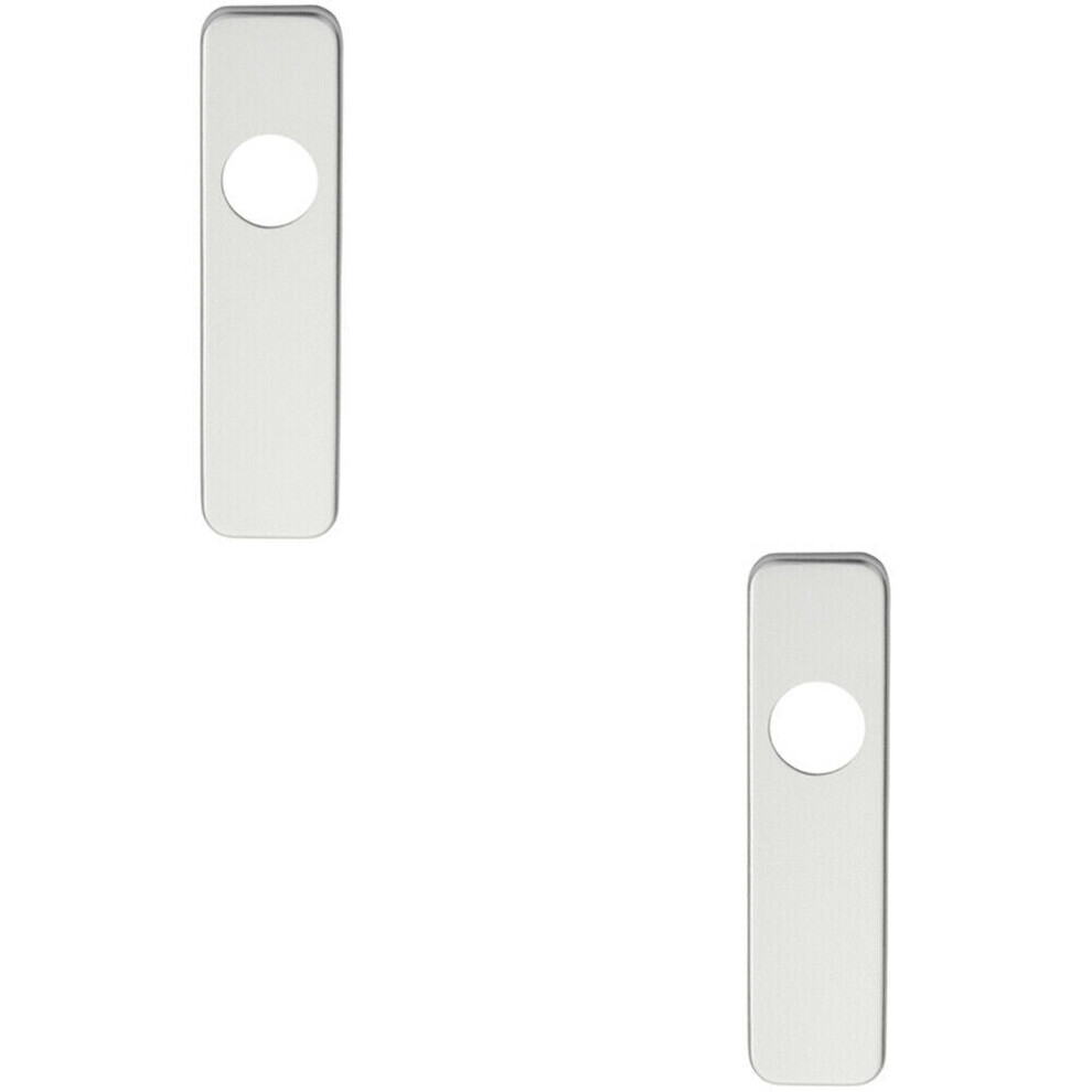 2x PAIR Door Handle Latch Plate for Safety Levers 154 x 40mm Satin Aluminium
