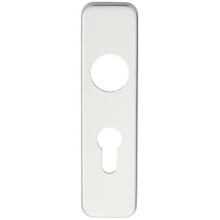 PAIR Door Handle Euro Lock Plate for Safety Levers 154 x 40mm Satin Aluminium
